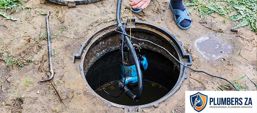 Blocked drain cleaning by professional plumbers removing drain blockages in Gauteng